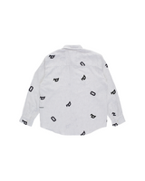White Letters Striped Pop Shirt