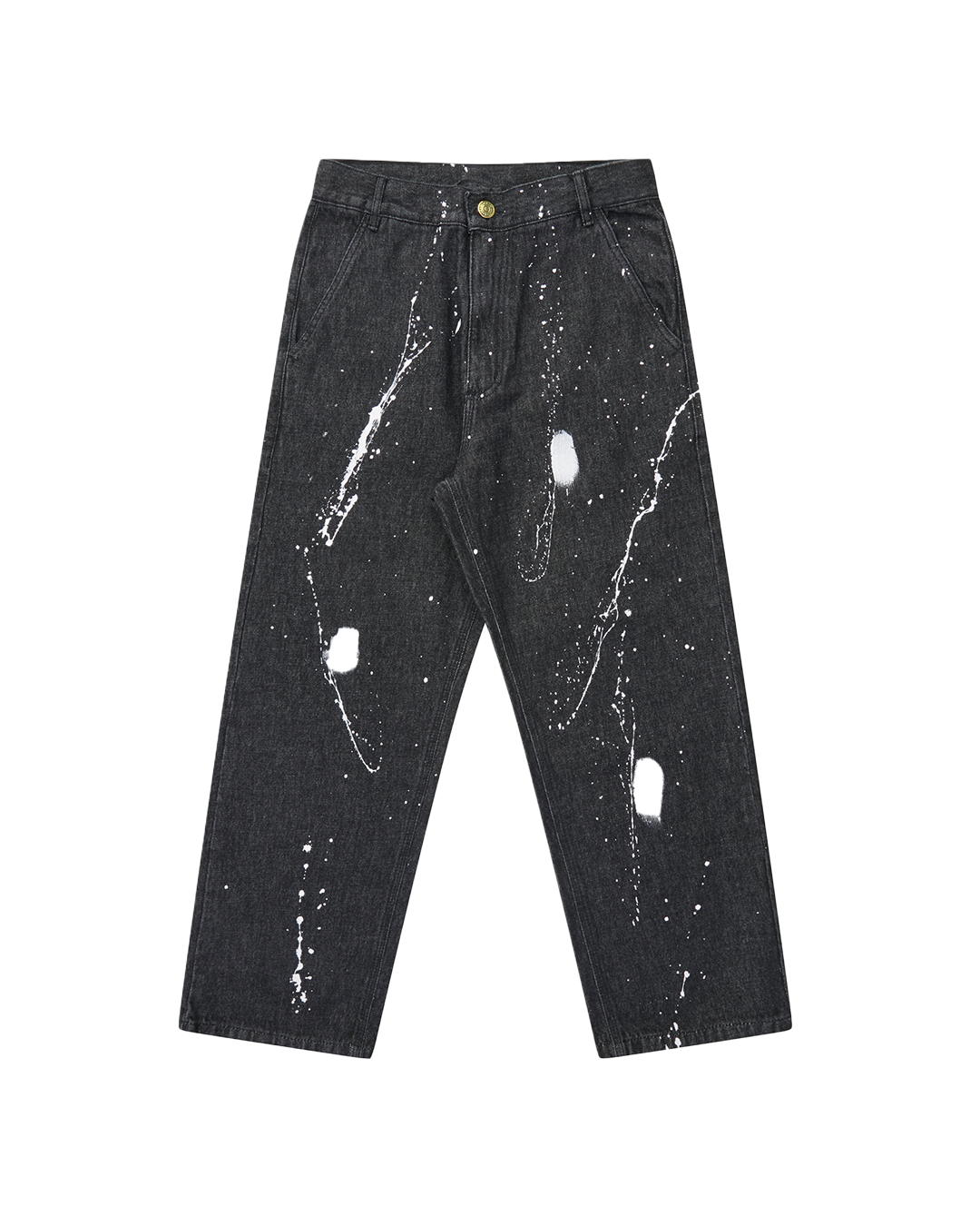 Black Splatter Jeans Pants