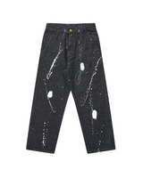 Black Splatter Jeans Pants