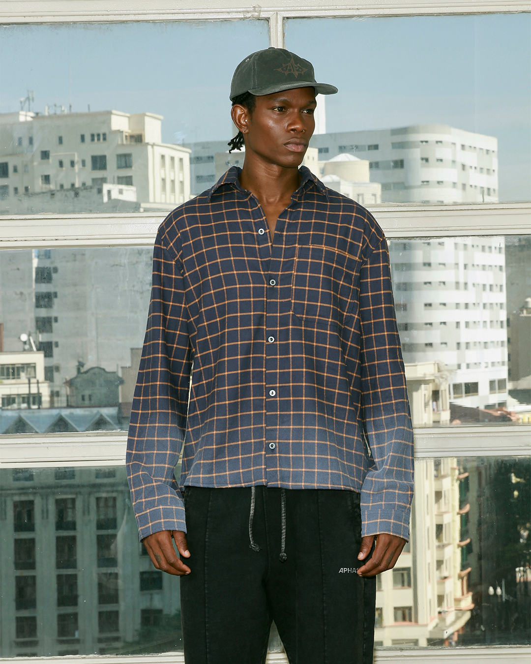Dark Blue Check Shirt