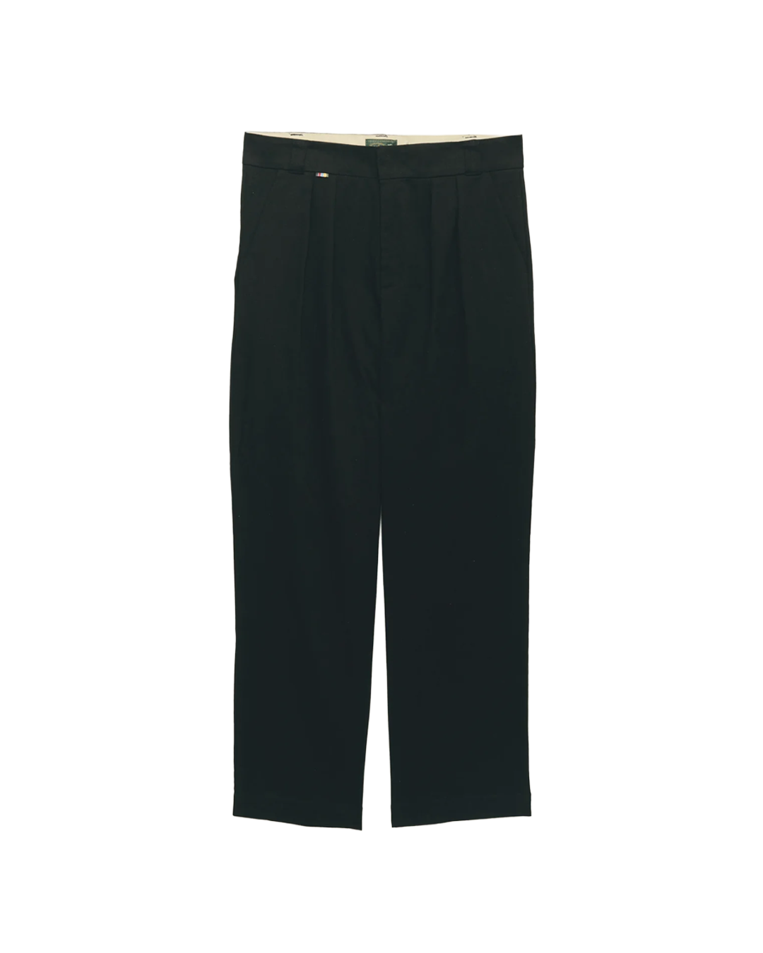 Black Tailored Double-Pleated Pants