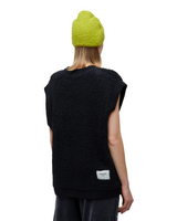 Black Furry Tricot Vest