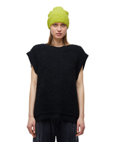 Black Furry Tricot Vest