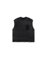 Black Washed 'Trashed' Tank Top