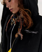 Black Script Logo Boxy Hoodie