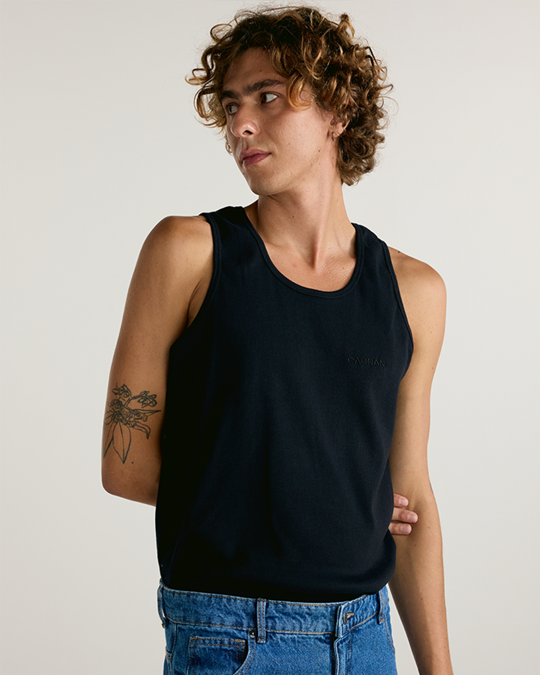 Black Standard Ribbed Tank Top