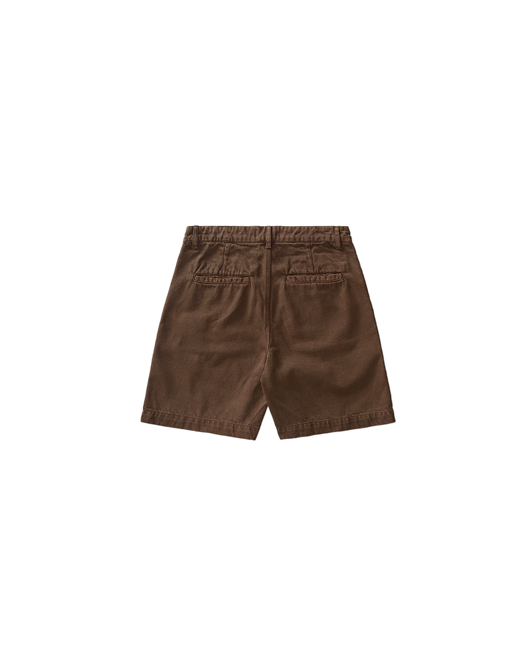 Brown Washed Twill Shorts