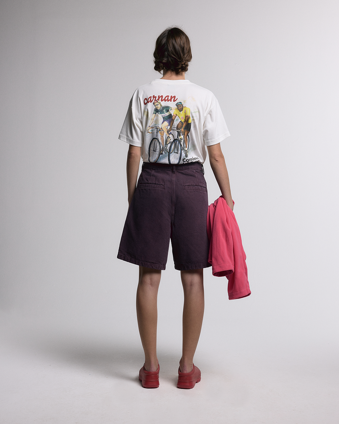 Purple Washed Twill Shorts