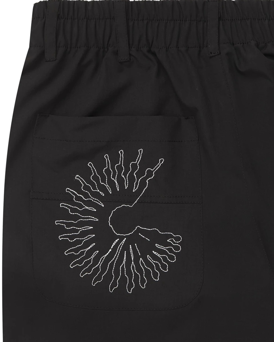 Black 'C Engrenagem' Wide Worker Shorts