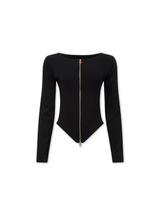 Black Knit Zip Jacket