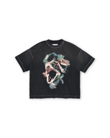 Black Washed 'Serpent' Boxy Tee