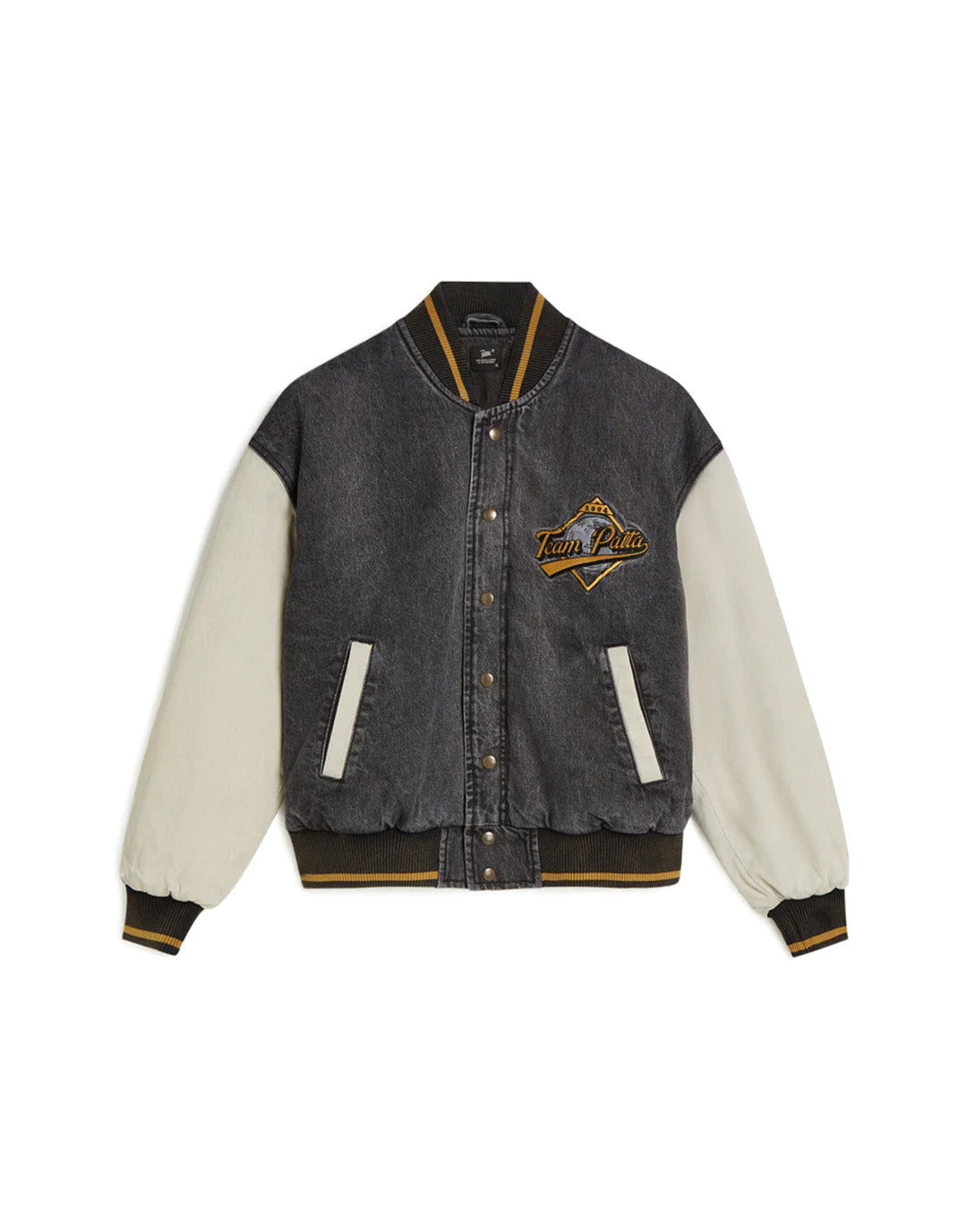 Black Homerun Denim Varsity Jacket