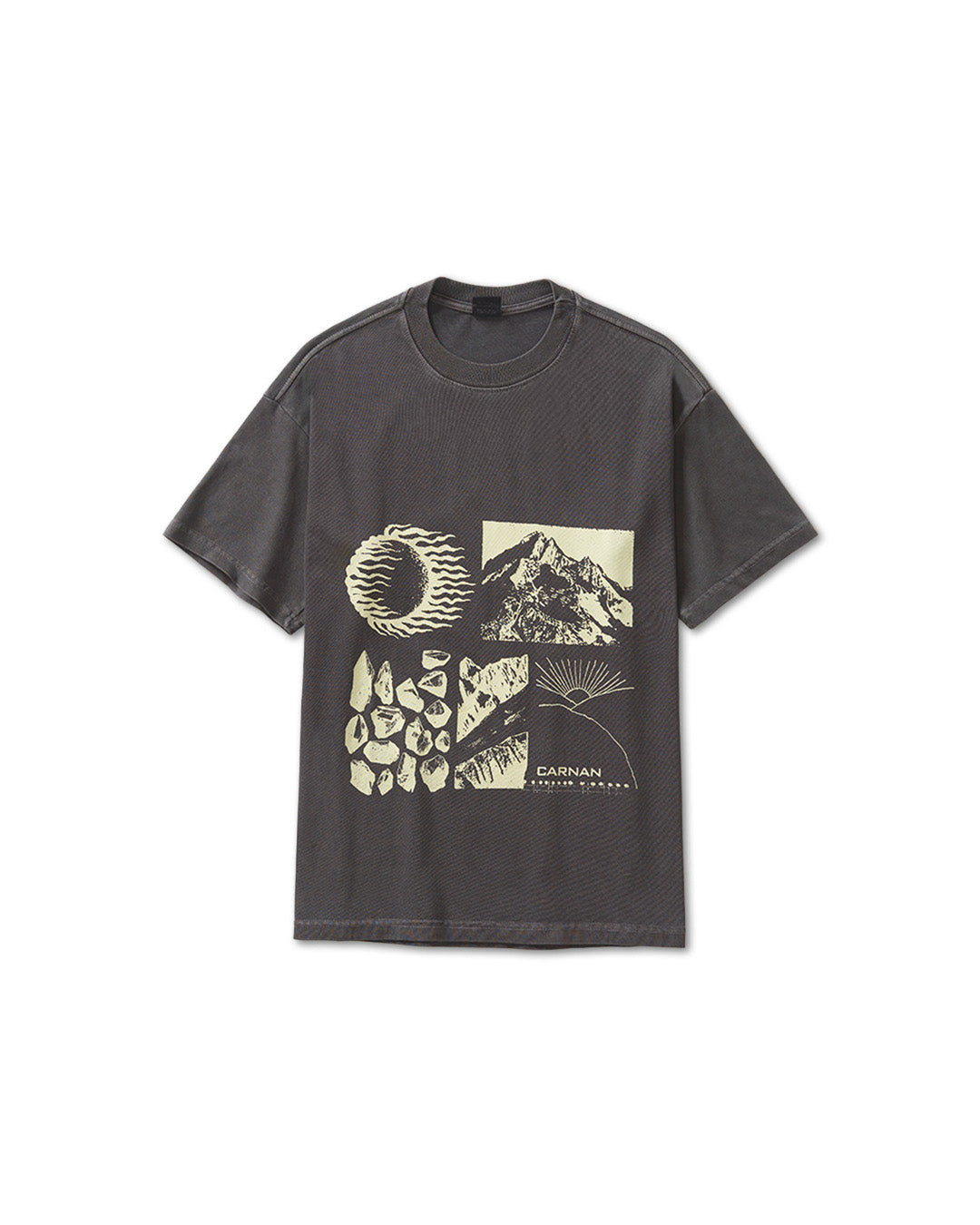 Black Washed 'Elements' Boxy Tee