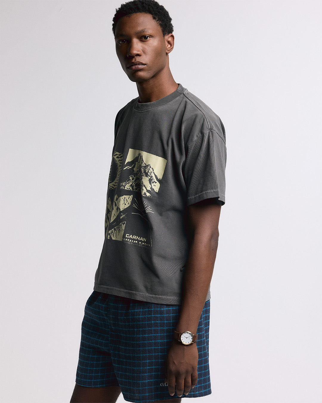 Black Washed 'Elements' Boxy Tee