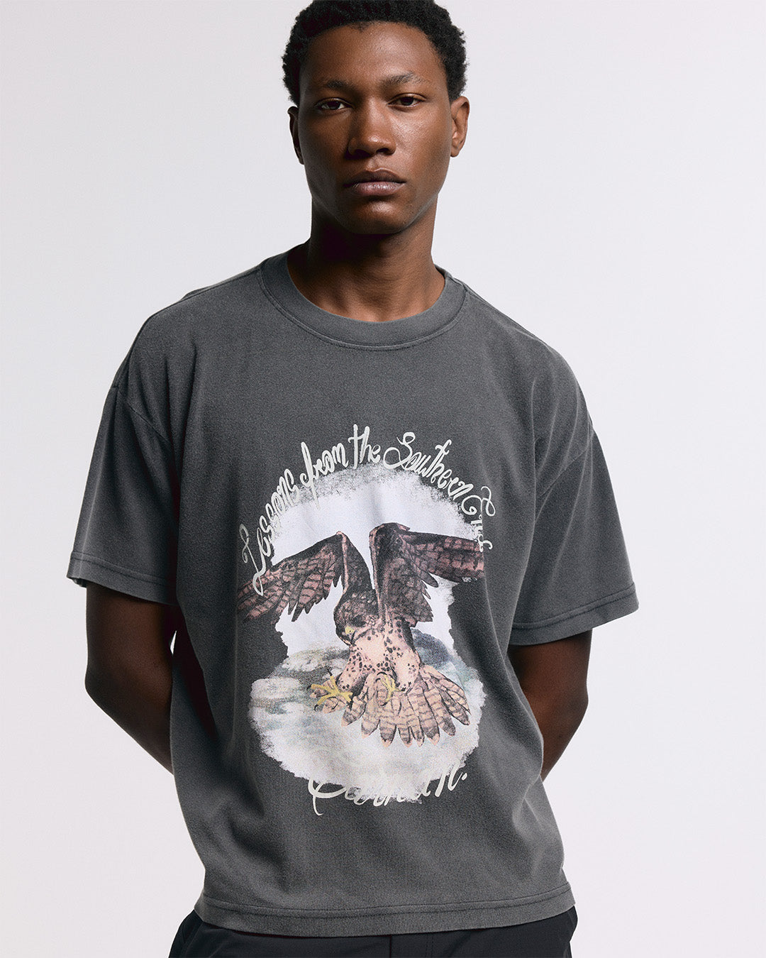 Black Washed 'Falcon' Boxy Tee