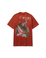 Red Washed 'Fish' Heavy Tee
