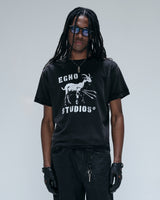 Black Washed 'Goat' Regular Gaze Tee