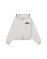 Gray/Navy Wellness Ivy Cropped Zip Hoodie