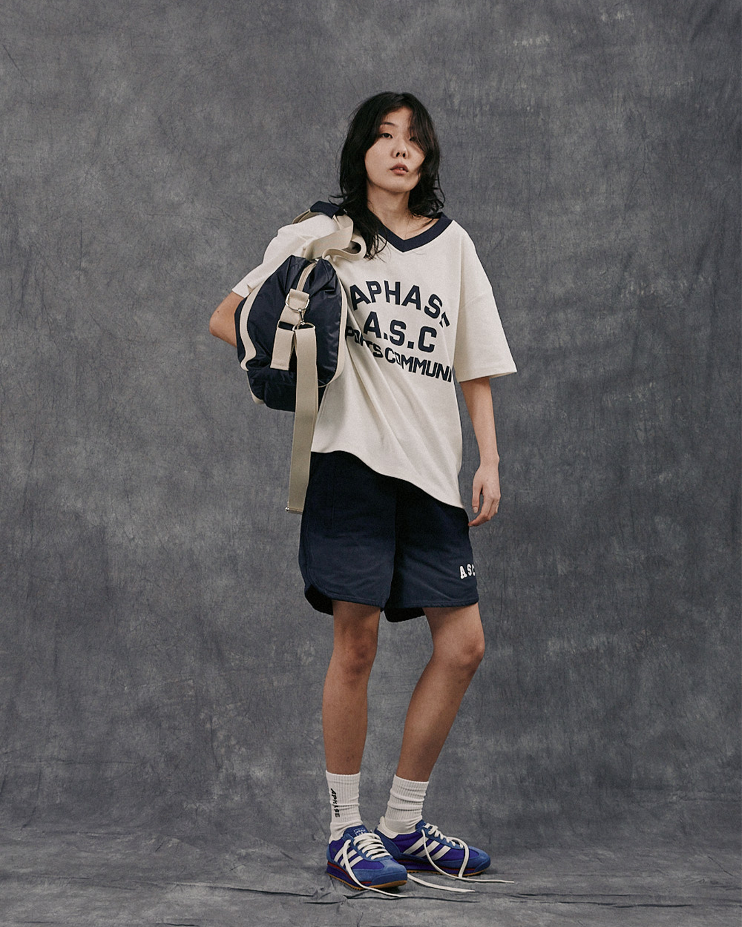 Navy Washed Fitness Shorts