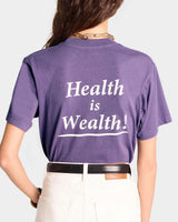 Purple 'Health Is Wealth' Tee