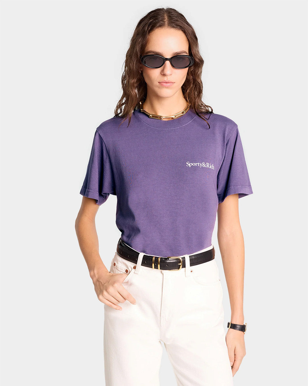 Purple 'Health Is Wealth' Tee