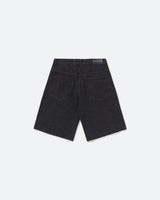 Black Straight Cut Denim Shorts