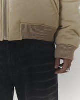 Light Beige Bomber Jacket
