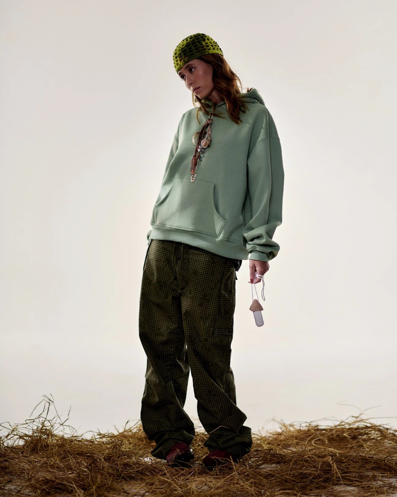 Green Moss Boxy Hoodie