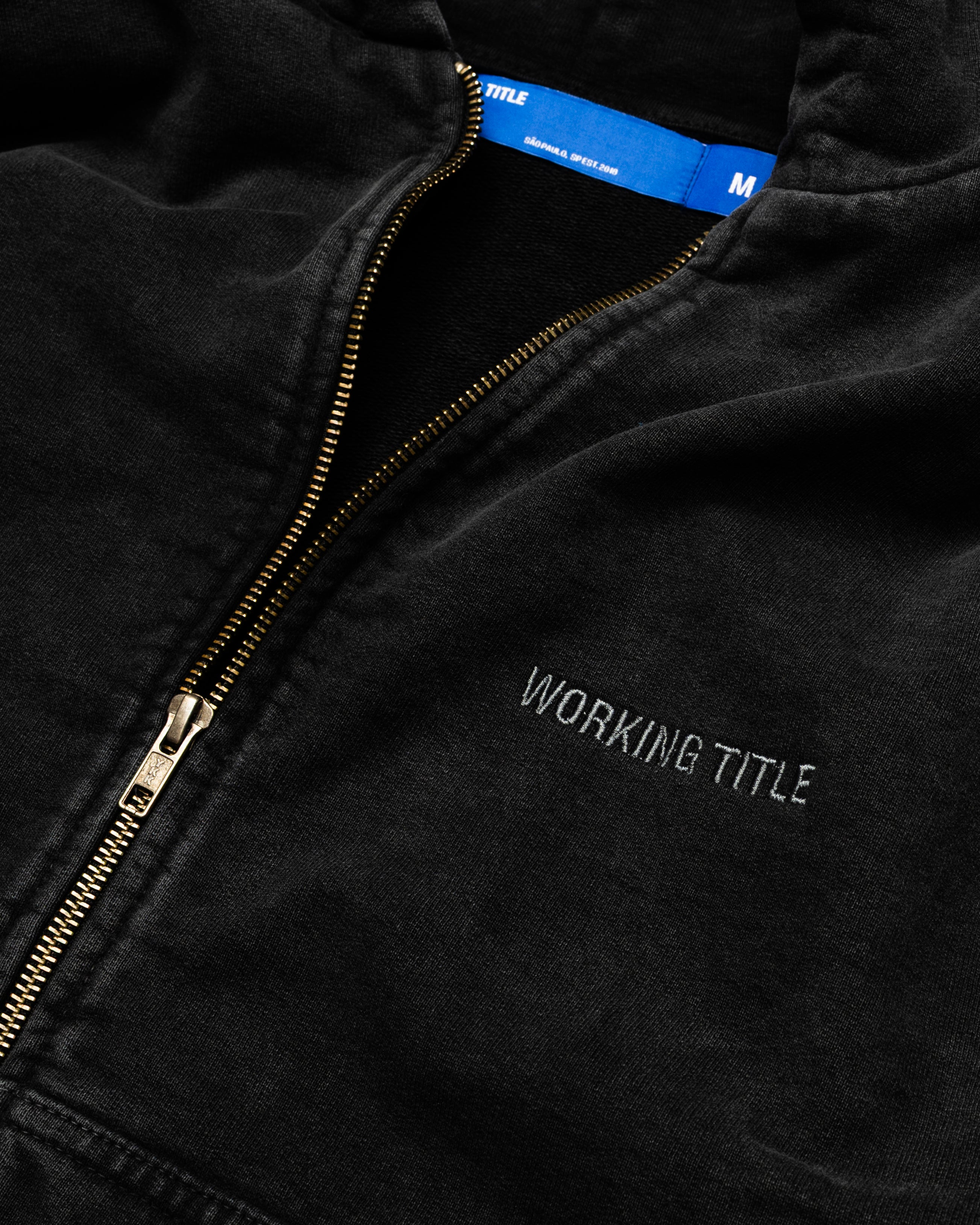 Black Washed Zip Hoodie