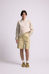 Beige 'Embroided' Tailored Shorts