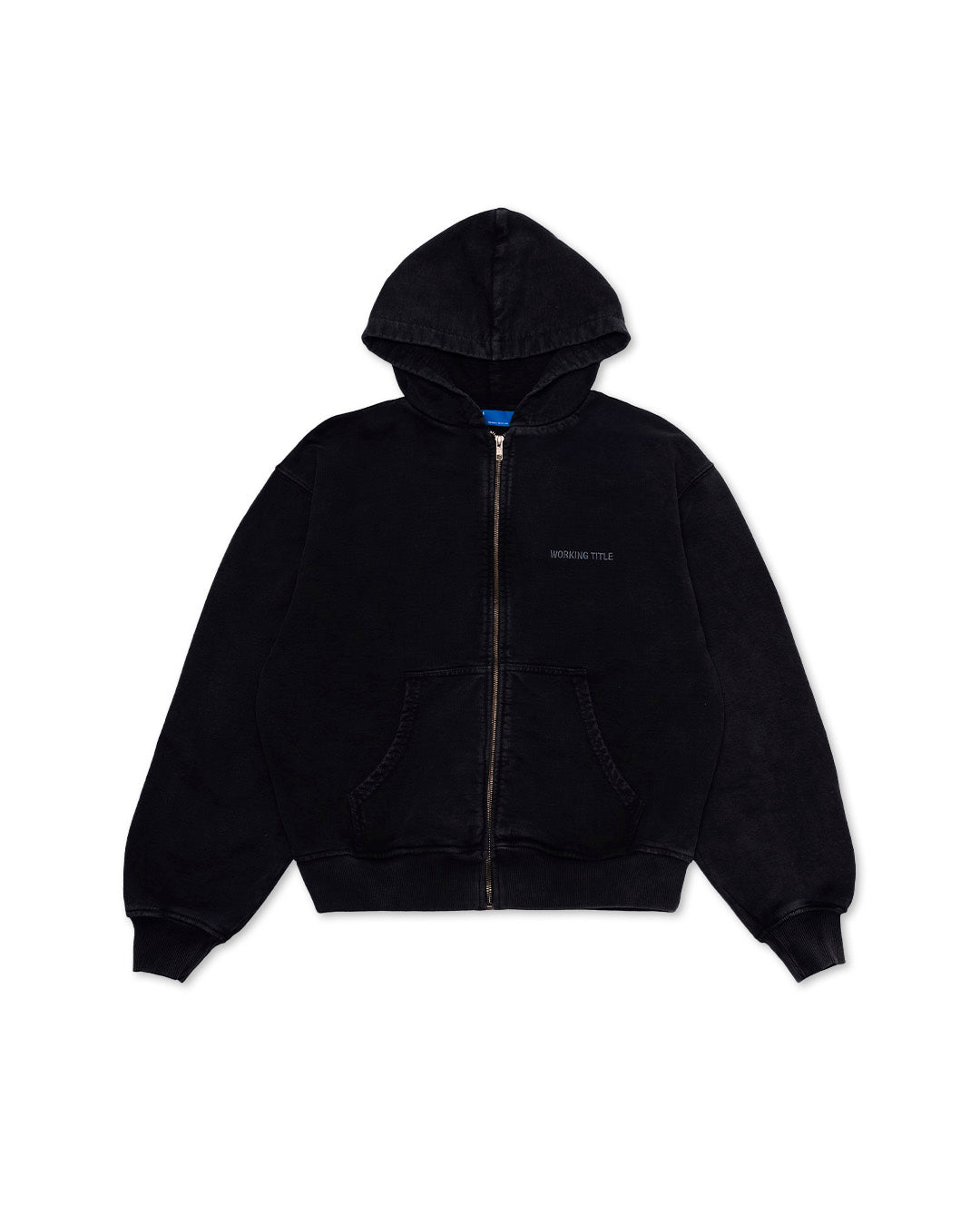 Black Washed Zip Hoodie