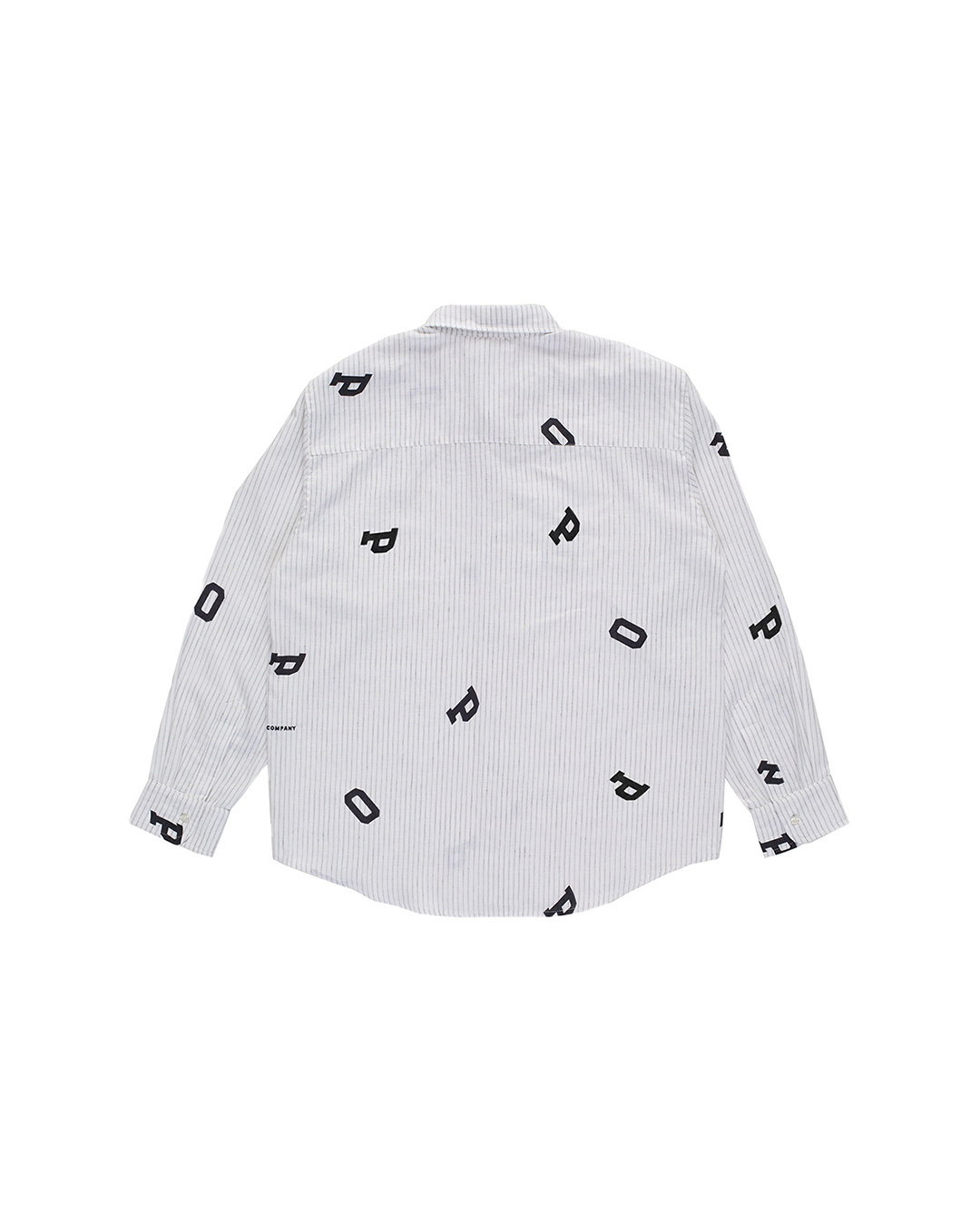 White Letters Striped Pop Shirt