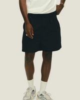 Black Tailored Double-Pleated Shorts
