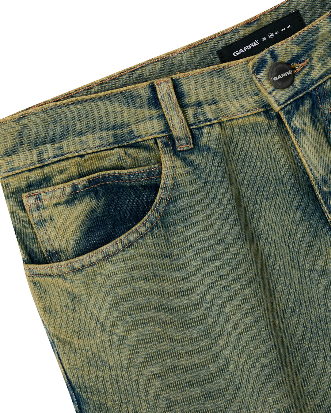 Green Washed Denim Pants