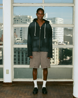 Stoned Black Trim Zipped Hoodie