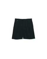 Black Tailored Double-Pleated Shorts