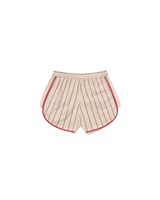 Beige Striped Volley Shorts