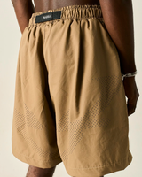 Beige Alfaiataria Tech Shorts