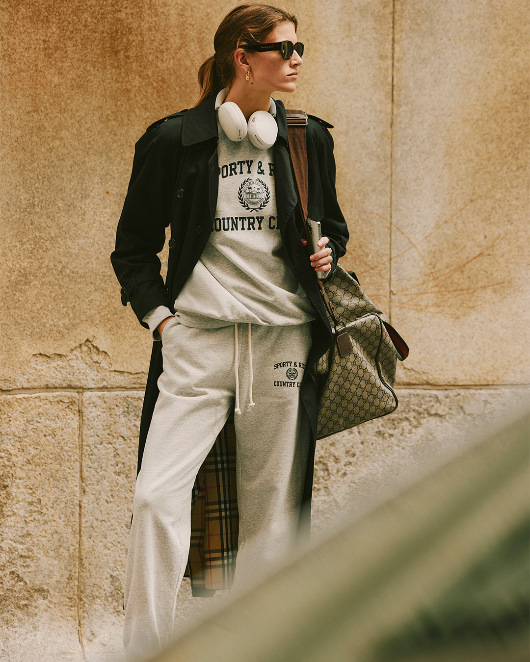 Gray Varsity Crest Sweatpants
