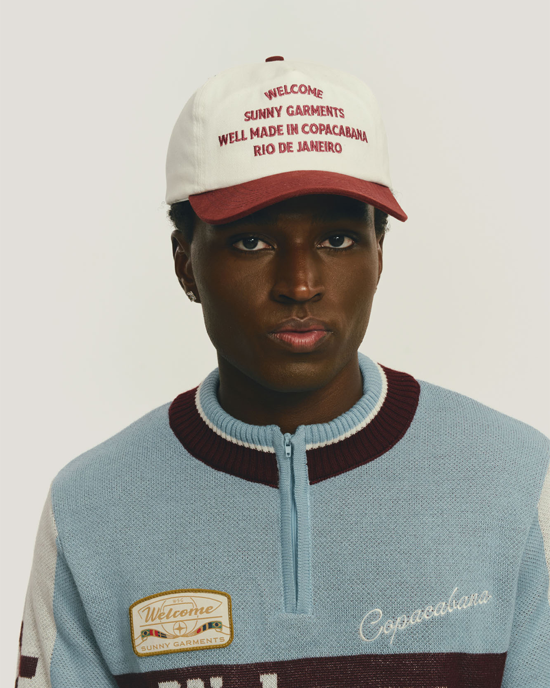 Off White/Wine Sunny Garments Cap