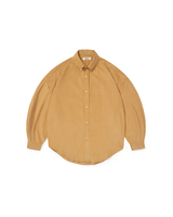 Beige Oversized Velvet Shirt