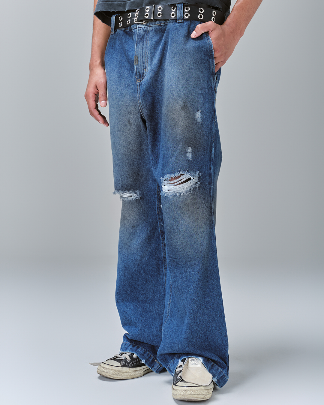 Blue Guerrilla Denim Flared Jeans