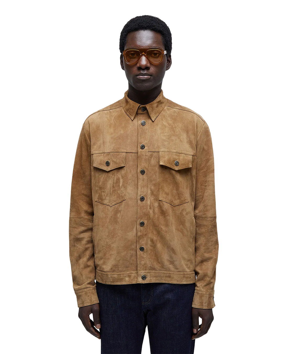 Beige Over Leather Jacket