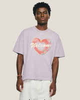 Purple Boxy Fit Heart Shaped Box Tee