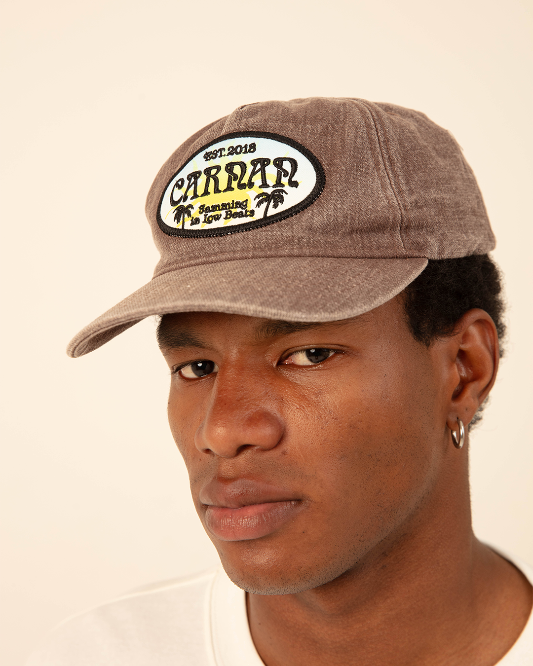 Brown Stamp Patch Hat