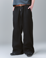 Black Guerrilla Denim Flared Pants