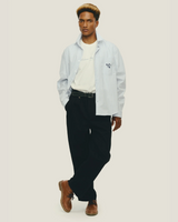 Black Tailored Double-Pleated Pants