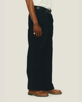 Black Tailored Double-Pleated Pants