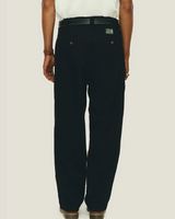 Black Tailored Double-Pleated Pants