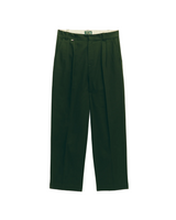 Green Tailored Double-Pleated Pants